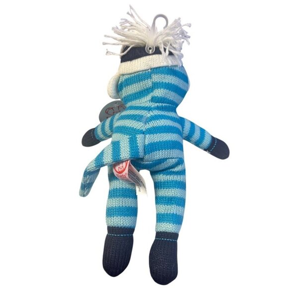 11" Cuddle Sock Monkey - Blue - Picture 2 of 2